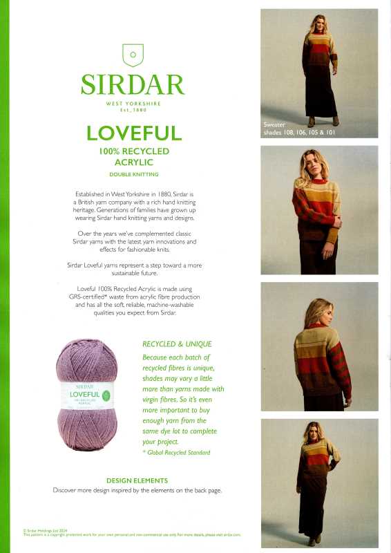 Knitting Pattern - Sirdar 10770 - Loveful DK - Ladies Sweater